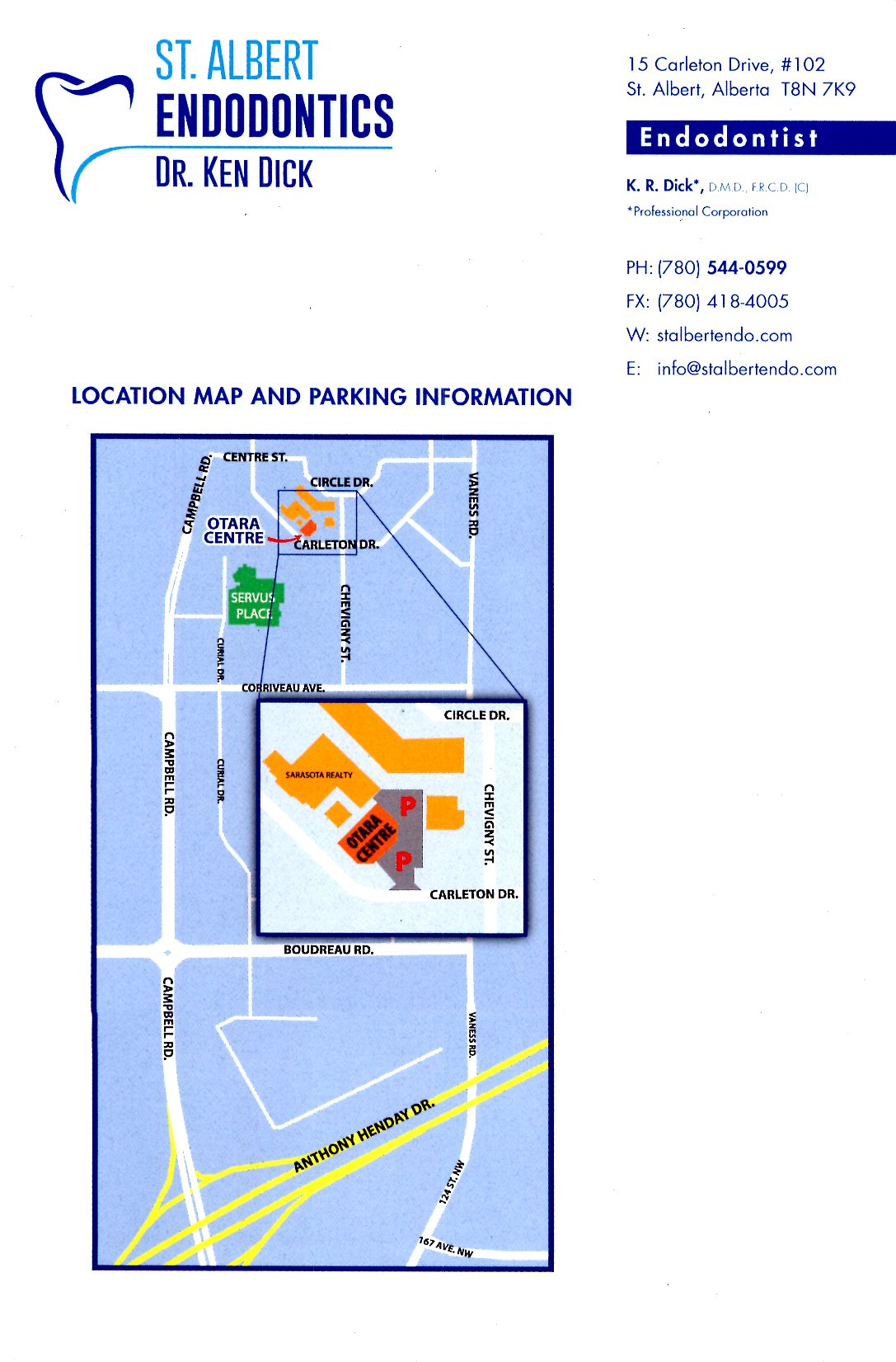Map St. Albert Endodontics Map